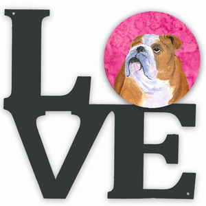 Blue/Pink Dog Metal Wall Artwork LOVE - 194030208540