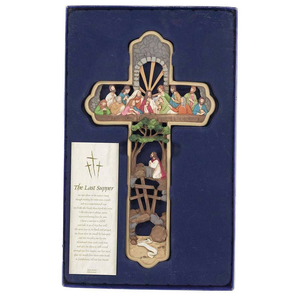 Last Supper Resin Wall Cross - 603799544627