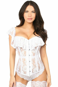 Top Drawer Sheer Lace Steel Boned Corset - 655222152008