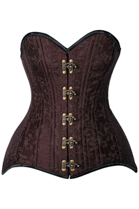 Top Drawer Curvy Brocade Double Steel Boned Overbust Corset - 655222126986