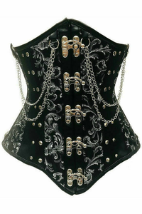 Top Drawer Steel Boned Underbust Corset with Chains and Clasps - 782588078724