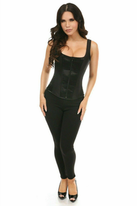 Top Drawer Satin Steel Boned Uniforming Corset with Straps - 655222084651