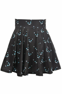 Scary Cats Print Stretch Lycra Skirt - 810112201024