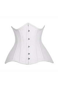 Top Drawer CURVY Cotton Double Steel Boned Underbust Waist Cincher Corset - 782588095264