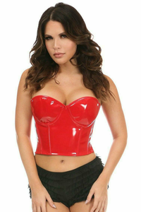 Lavish Patent PVC Underwire Bustier - 655222104786