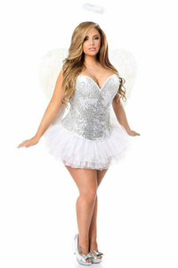 Top Drawer Silver Sequin Angel Corset Costume - 635409153240