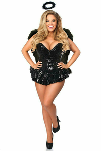 Top Drawer Premium Sequin Dark Angel Corset Dress Costume - 635409173958