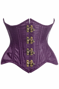 Top Drawer Double Steel Boned Brocade Curvy Underbust Corset - 655222150257