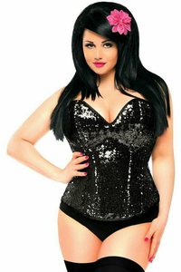 Top Drawer Sequin Steel Boned Corset - 635409129382