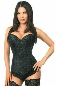 Lavish Glitter Side Zipper Corset - 612058864765
