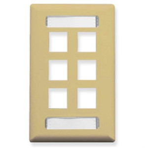 Faceplate- Id- 1-gang- 6-port- Ivory - 633758016155 Faceplate- Id- 1-gang- 6-port- Ivory - 633758016155