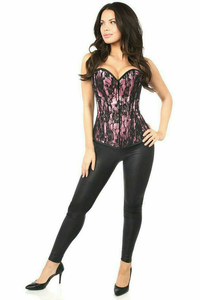 Lavish Lace Front Zipper Corset - 635409160019
