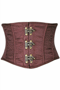 Top Drawer Brocade Steel Boned Mini Cincher with Clasps - 655222087072