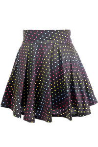 Rainbow Print Stretch Lycra Skirt - 655222134257