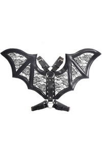 Faux Leather & Lace Wing Harness - 655222134714