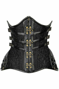 Top Drawer CURVY Steampunk Steel Double Boned Under Bust Corset - 782588101378