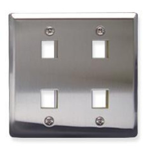 Faceplate- Stainless Steel-2-gang-4-port - 633758012461 Faceplate- Stainless Steel-2-gang-4-port - 633758012461