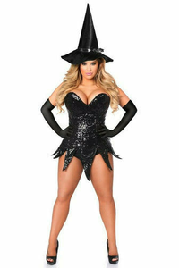 Daisy Corsets Sequin Witch Corset Dress Costume 4X Large Plus Size with Reinforced Steel Bones