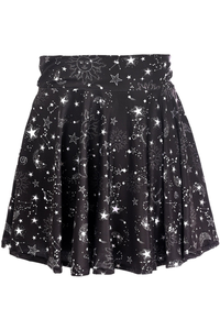 Celestial Print Stretch Lycra Skirt - 655222173850