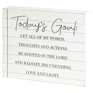 Tabletop Plaque Todays Goal - 603799474511