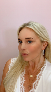 Gold-Plated & Topaz Facet Stone Multi-Layered Pendant Necklace - 810104072083