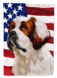 American Flag with Dog Artwork Flag Canvas House Size - 194030217832