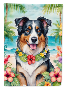 Australian Shepherd Luau House Flag - 194030970744