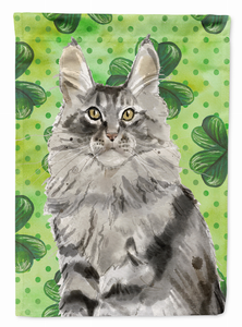 Shamrock Cat Art Flag Canvas - 194030047798