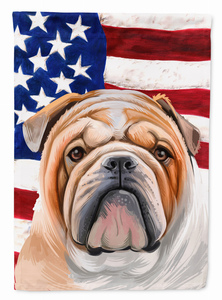 American Flag with Dog Artwork Flag Canvas House Size - 194030218587