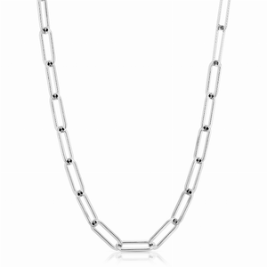 Silver Large Elongated Link Chain - 000354785962