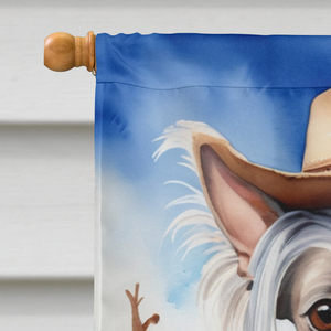 Chinese Crested Cowboy Welcome House Flag - 194030958865