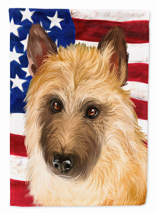 American Flag with Dog Artwork Flag Canvas House Size - 194030218174