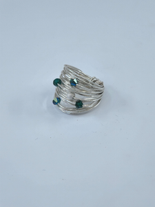 Marcia Wire Wrap Ring with Swarovski Crystals - 197094668701
