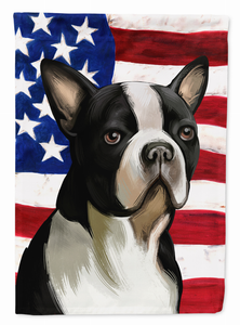 American Flag with Dog Artwork Flag Canvas House Size - 194030218419