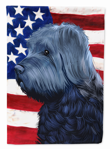 American Flag with Dog Artwork Flag Canvas House Size - 194030218433