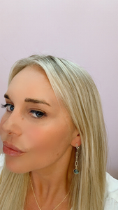 Gold Oval Link Chain Earring With Drop - 196704534313