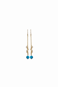 Drop Earrings with Pearl and Turquoise - 196704534269
