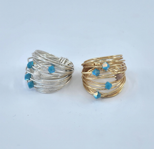 Marcia Wire Wrap Ring with Swarovski Crystals - 197094668770