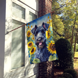 Kerry Blue Terrier in Sunflowers House Flag - 194030962954