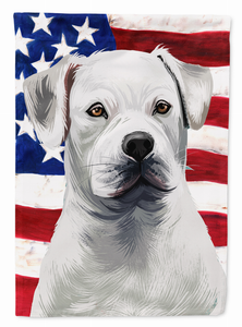 American Flag with Dog Artwork Flag Canvas House Size - 194030217856