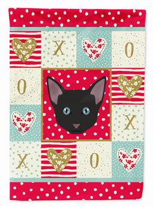 Russian White Black Cat Love Flag Canvas House Size - 194030086360