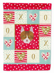 Aegean Cat Love Flag Canvas House Size - 194030085592
