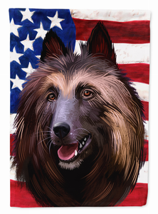 American Flag with Dog Artwork Flag Canvas House Size - 194030218198