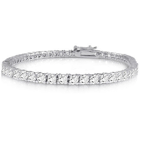 Brilliant Bracelet - A 14kt Gold Plated Brilliant Cut and Shine Diamond CZ Tennis Bracelet - 740016267584