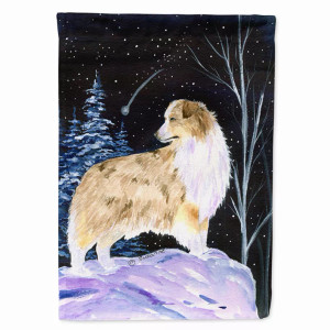 Starry Night Australian Shepherd Flag Canvas House Size - 705332082648