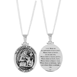 Nk St Francis Oval Medal Silver Plate - 603799929820