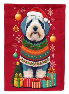 Old English Sheepdog Holiday Christmas House Flag - 194030836217