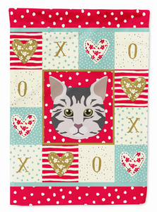 American Bobtail Cat Love Flag Canvas House Size - 194030085608