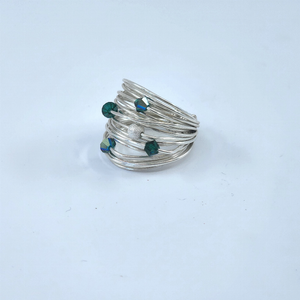 Marcia Wire Wrap Ring with Swarovski Crystals - 197094668619