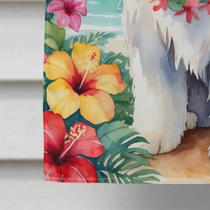 Old English Sheepdog Luau House Flag - 194030972007